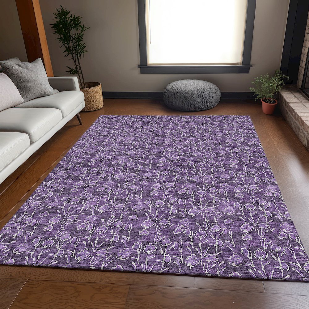 Premium Machine Washable Mayfield AMF692 Purple 2'6" x 3'10" Rug