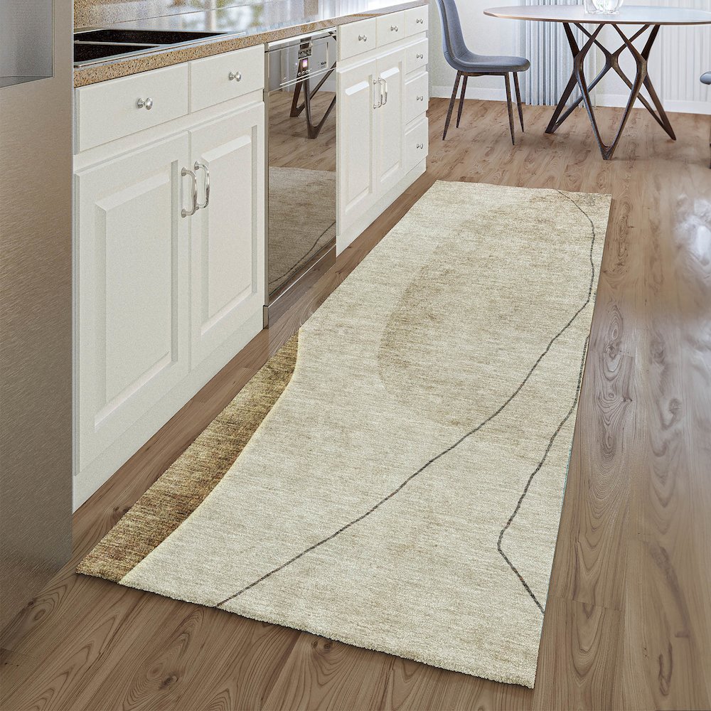 Premium Machine Washable Mayfield AMF696 Taupe 2'3" x 7'6" Runner Rug