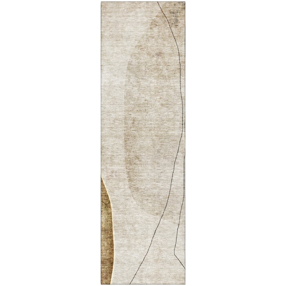 Premium Machine Washable Mayfield AMF696 Taupe 2'3" x 7'6" Runner Rug