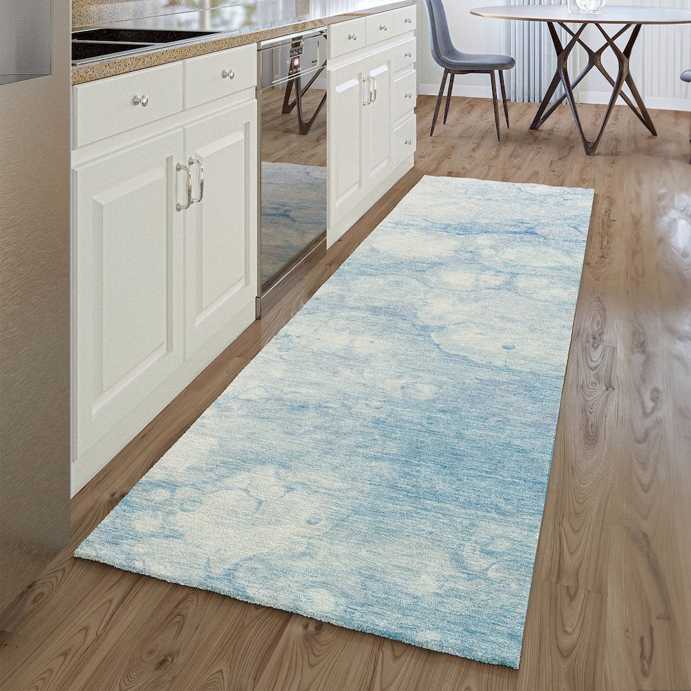 Premium Machine Washable Mayfield AMF699 Sky 2'3" x 7'6" Runner Rug