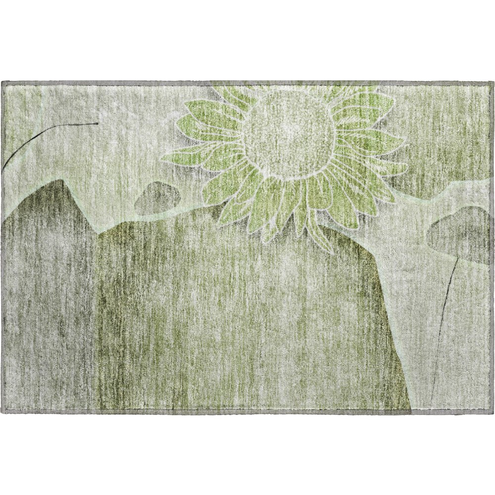 Premium Machine Washable Mayfield AMF700 Aloe 1'8" x 2'6" Rug