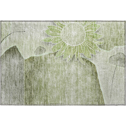 Premium Machine Washable Mayfield AMF700 Aloe 1'8" x 2'6" Rug