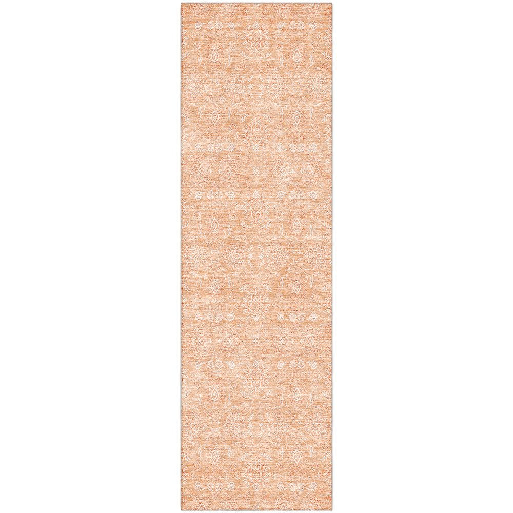 Premium Machine Washable Mayfield AMF703 Peach 2'3" x 7'6" Runner Rug