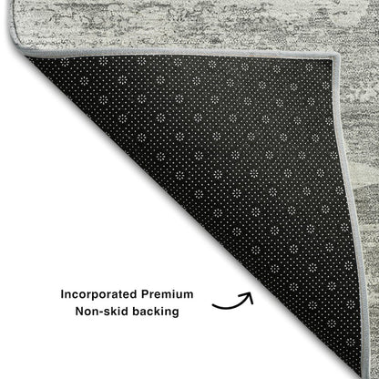 Premium Machine Washable Mayfield AMF705 Silver 1'8" x 2'6" Rug
