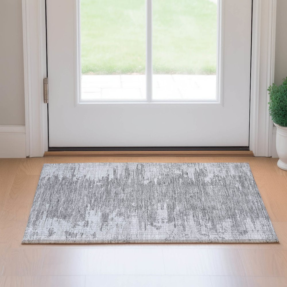 Premium Machine Washable Mayfield AMF705 Silver 1'8" x 2'6" Rug