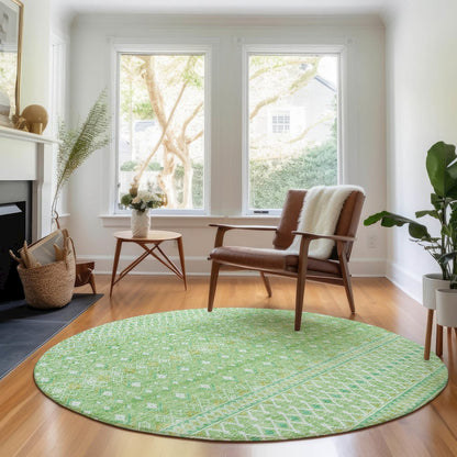 Premium Machine Washable Mayfield AMF709 Aloe 8' x 8' Round Rug