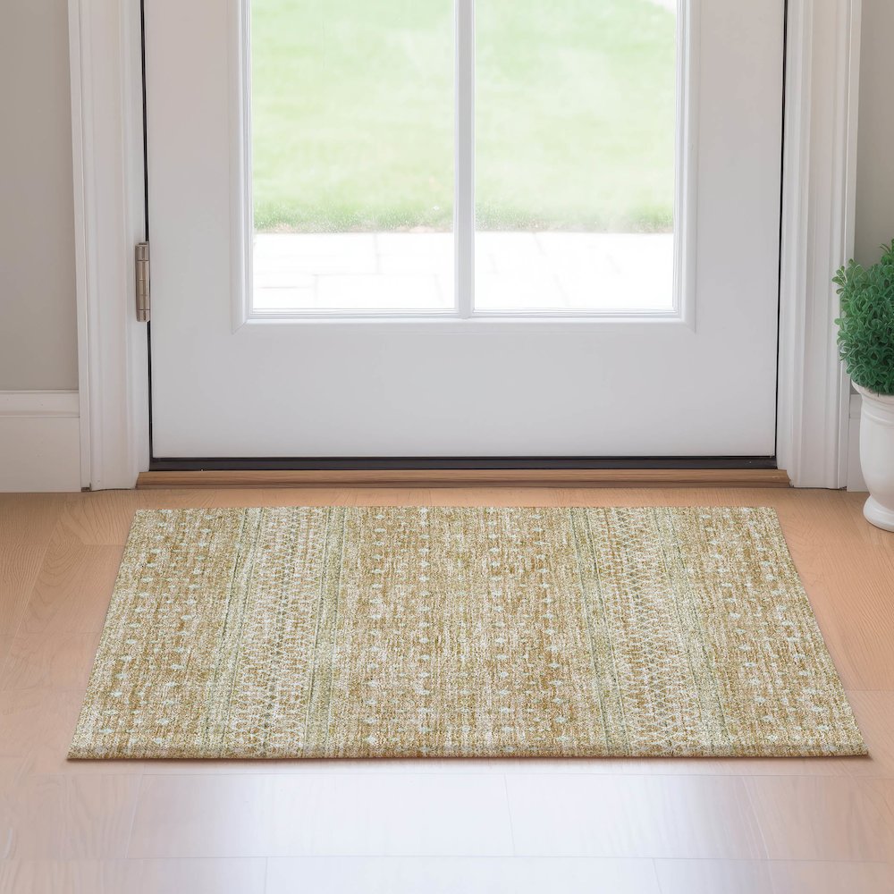 Premium Machine Washable Mayfield AMF709 Copper 1'8" x 2'6" Rug