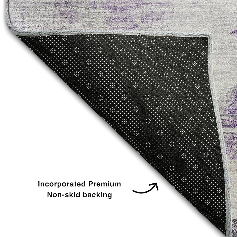 Premium Machine Washable Mayfield AMF710 Purple 1'8" x 2'6" Rug