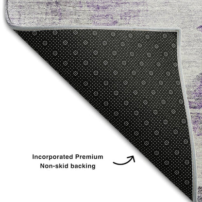 Premium Machine Washable Mayfield AMF710 Purple 1'8" x 2'6" Rug