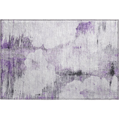 Premium Machine Washable Mayfield AMF710 Purple 1'8" x 2'6" Rug