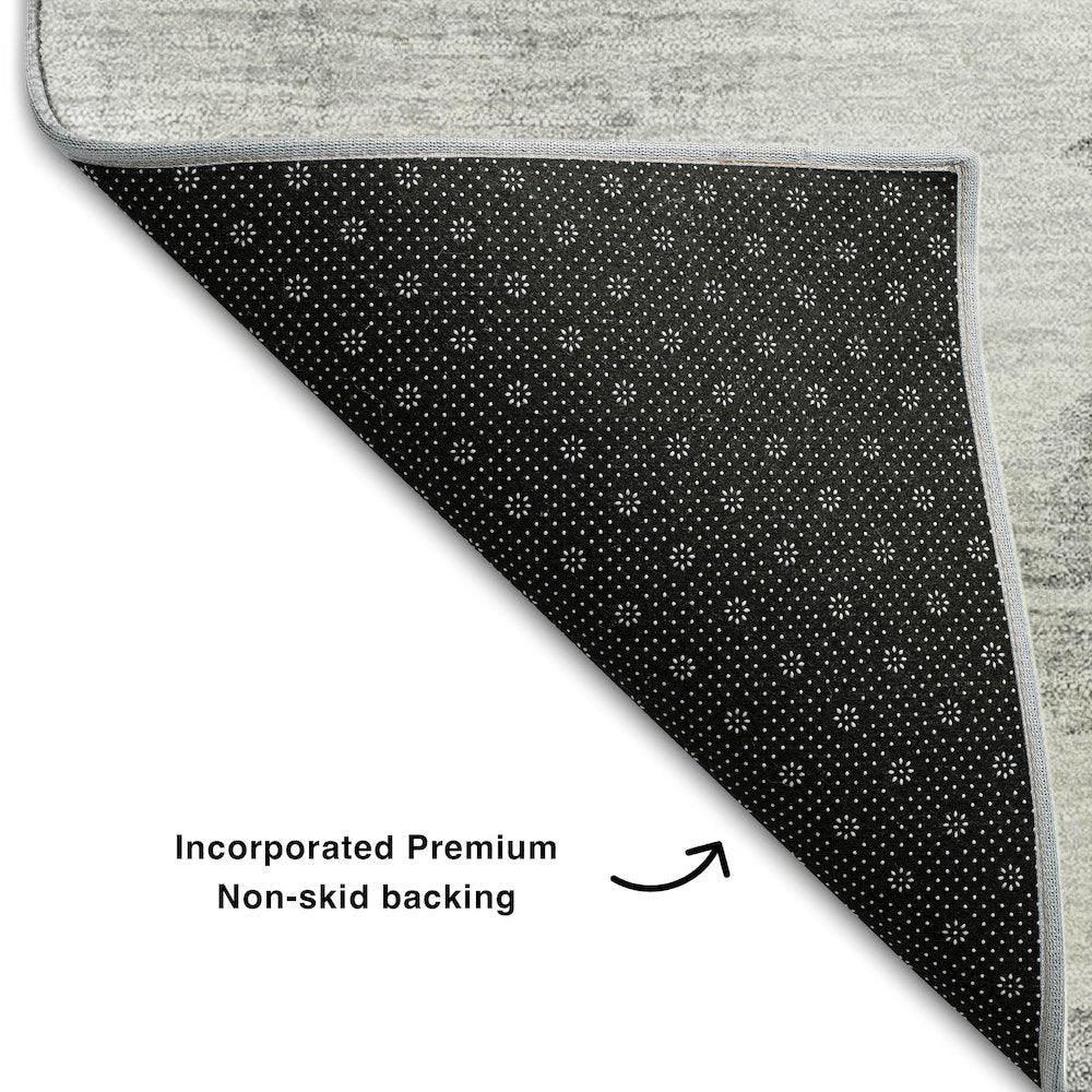 Premium Machine Washable Mayfield AMF710 Silver 1'8" x 2'6" Rug