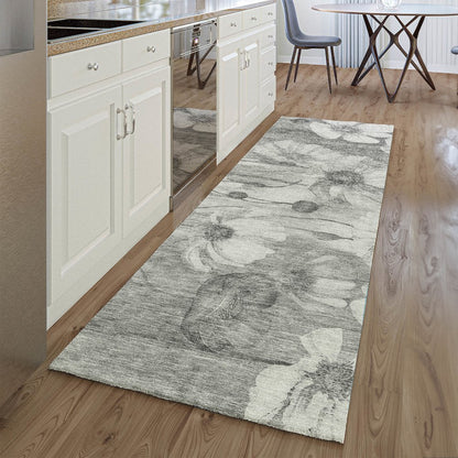 Premium Machine Washable Mayfield AMF712 Gray 2'3" x 7'6" Runner Rug