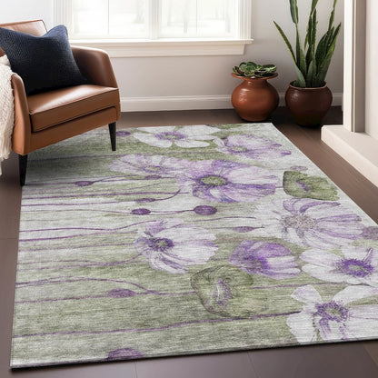Premium Machine Washable Mayfield AMF712 Purple 2'6" x 3'10" Rug