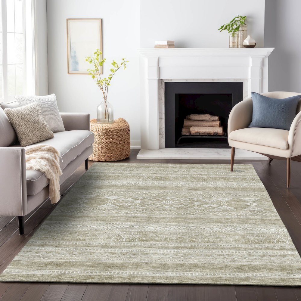 Premium Machine Washable Mayfield AMF714 Khaki 2'6" x 3'10" Rug