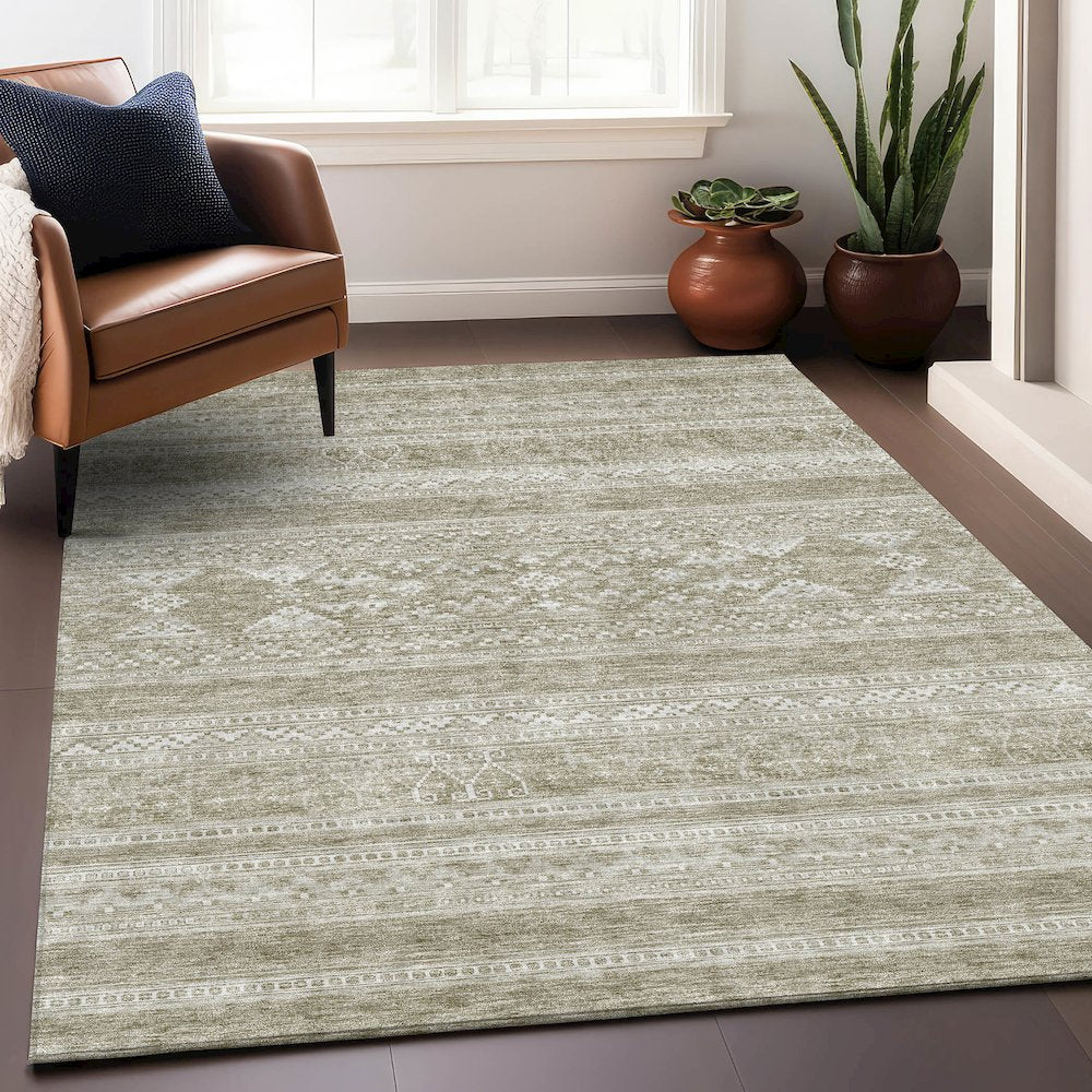 Premium Machine Washable Mayfield AMF714 Khaki 2'6" x 3'10" Rug
