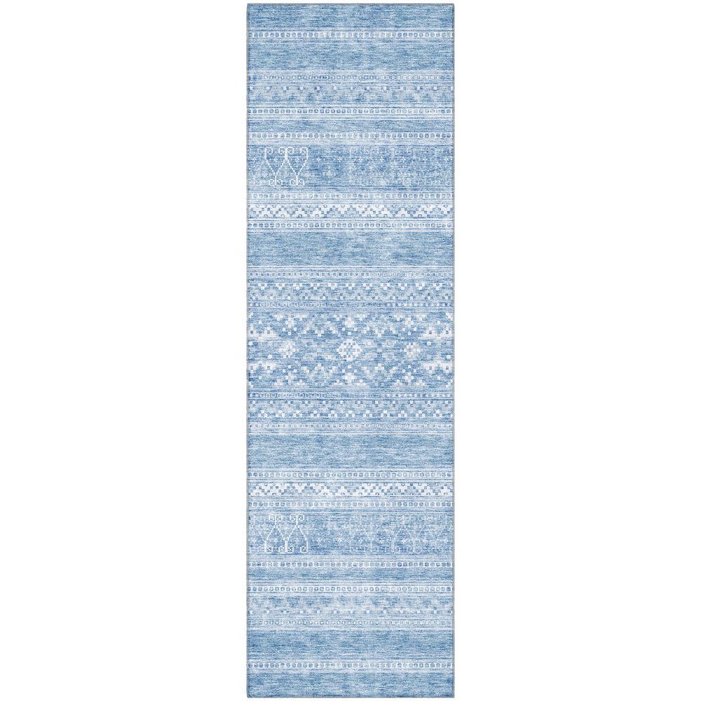 Premium Machine Washable Mayfield AMF714 Sky 2'3" x 7'6" Runner Rug