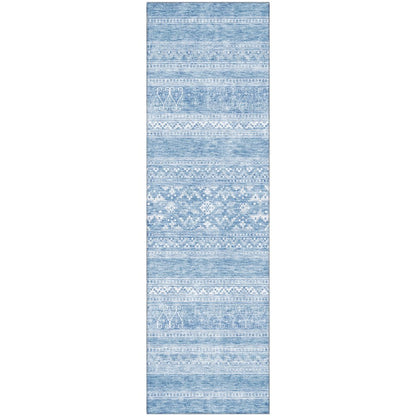 Premium Machine Washable Mayfield AMF714 Sky 2'3" x 7'6" Runner Rug