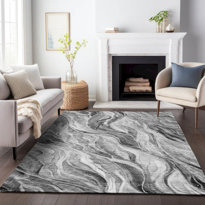 Premium Machine Washable Mayfield AMF720 Gray 2'6" x 3'10" Rug