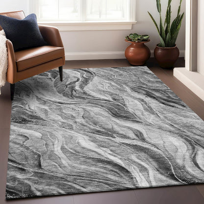 Premium Machine Washable Mayfield AMF720 Gray 2'6" x 3'10" Rug