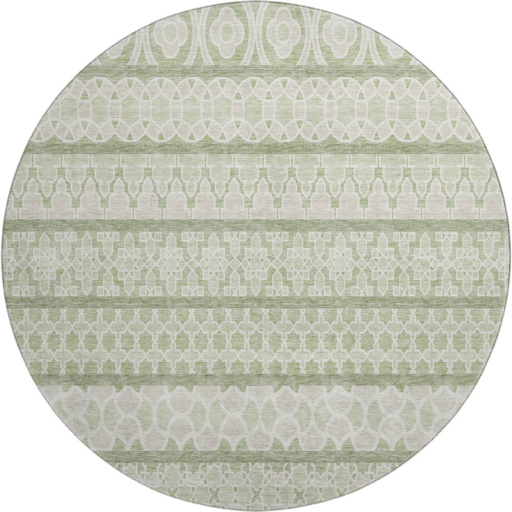 Premium Machine Washable Mayfield AMF726 Aloe 8' x 8' Round Rug