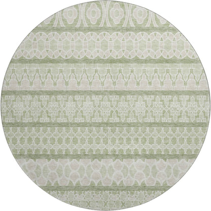 Premium Machine Washable Mayfield AMF726 Aloe 8' x 8' Round Rug