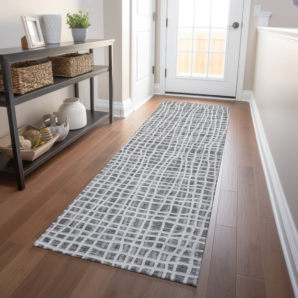 Premium Machine Washable Mayfield AMF729 Gray 2'3" x 7'6" Runner Rug