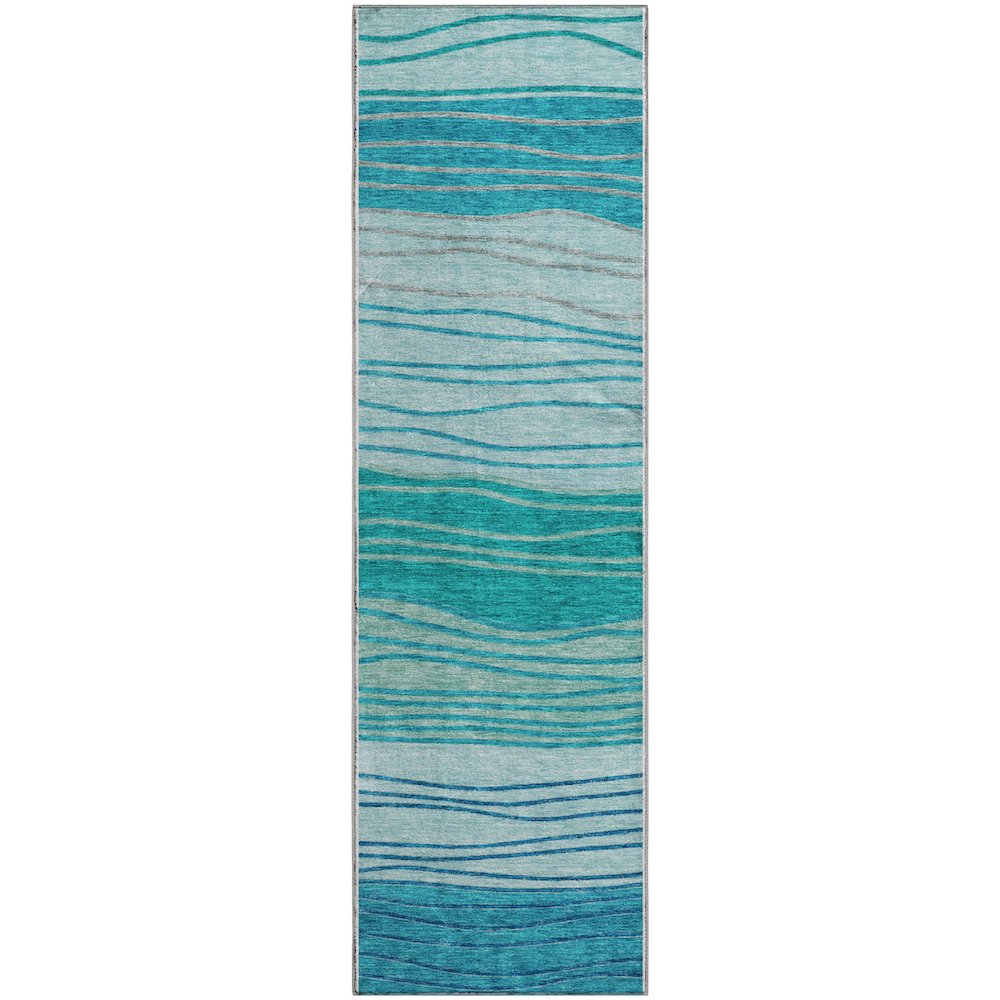 Premium Machine Washable Mayfield AMF735 Sky 2'3" x 7'6" Runner Rug