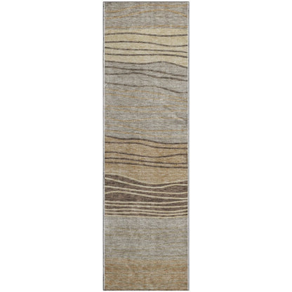 Premium Machine Washable Mayfield AMF735 Taupe 2'3" x 7'6" Runner Rug