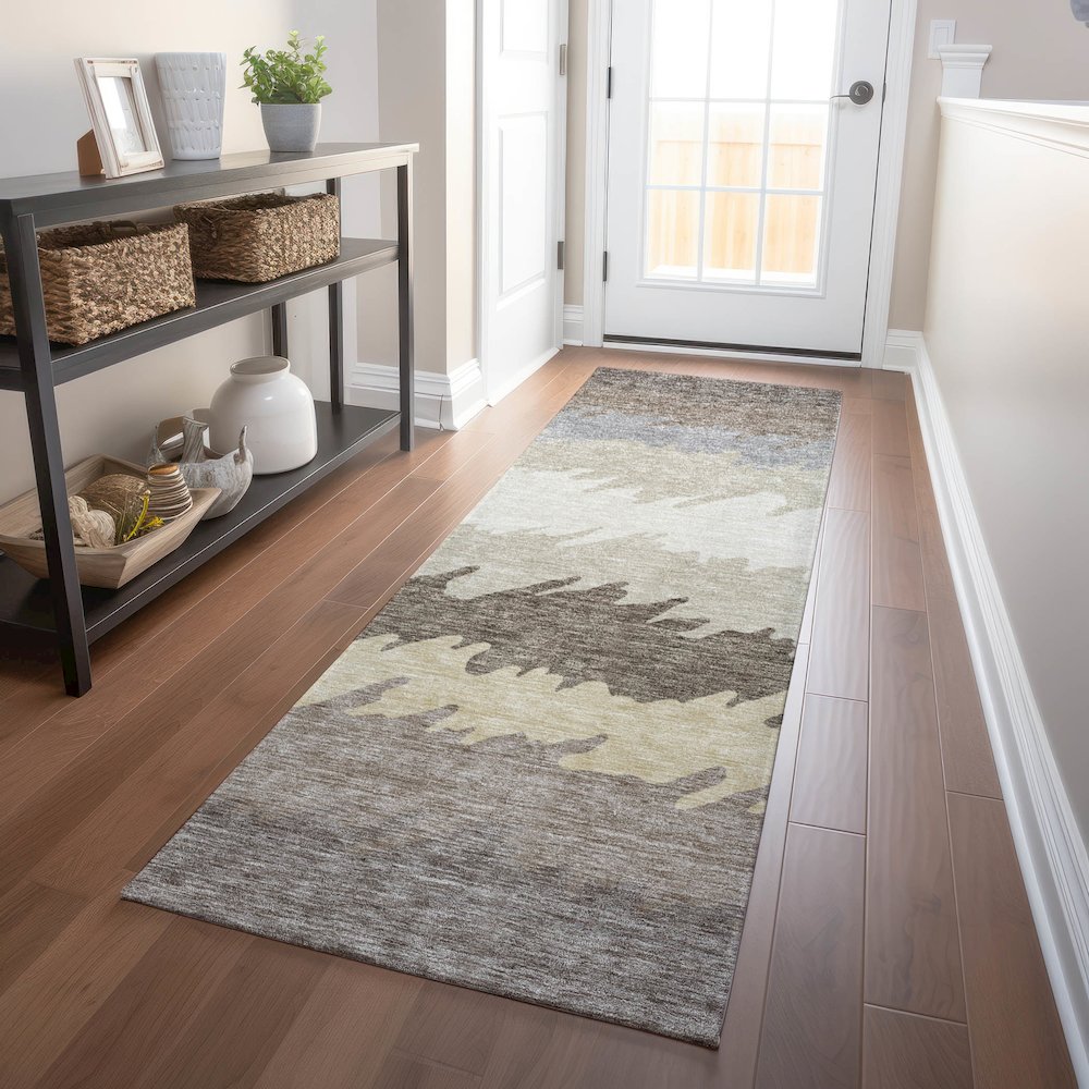 Premium Machine Washable Mayfield AMF736 Taupe 2'3" x 7'6" Runner Rug