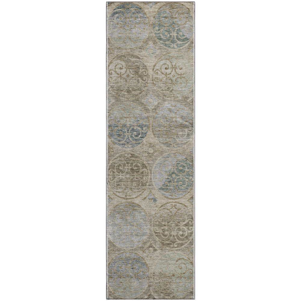 Premium Machine Washable Mayfield AMF738 Beige 2'3" x 7'6" Runner Rug
