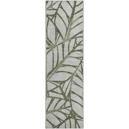 Premium Machine Washable Mayfield AMF741 Olive 2'3" x 7'6" Runner Rug