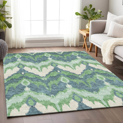 Premium Machine Washable Mayfield AMF743 Green 2'6" x 3'10" Rug