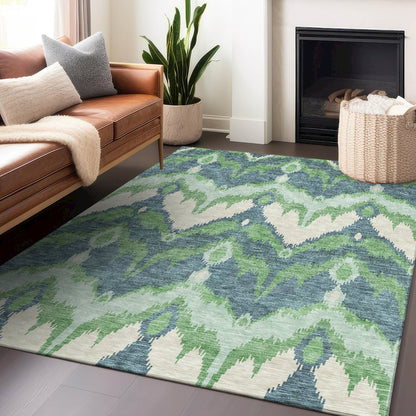 Premium Machine Washable Mayfield AMF743 Green 2'6" x 3'10" Rug