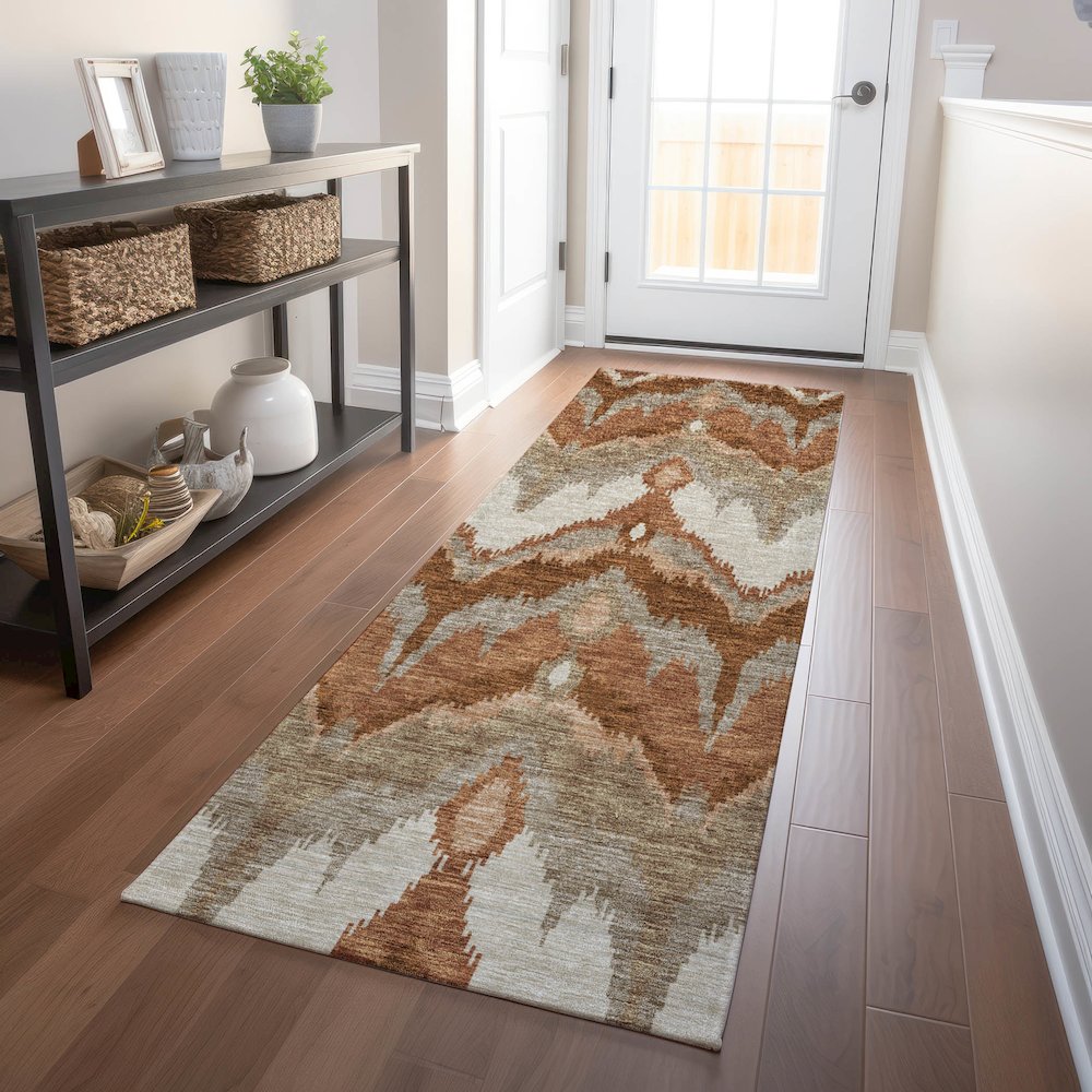 Premium Machine Washable Mayfield AMF743 Paprika 2'3" x 7'6" Runner Rug