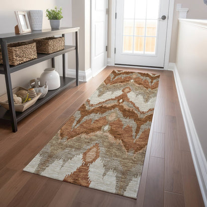 Premium Machine Washable Mayfield AMF743 Paprika 2'3" x 7'6" Runner Rug