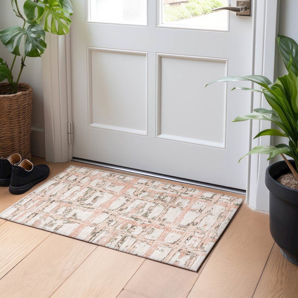Premium Machine Washable Mayfield AMF745 Pink 1'8" x 2'6" Rug