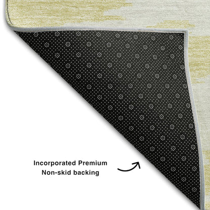 Premium Machine Washable Mayfield AMF746 Gold 1'8" x 2'6" Rug