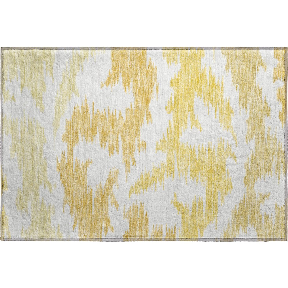 Premium Machine Washable Mayfield AMF746 Gold 1'8" x 2'6" Rug