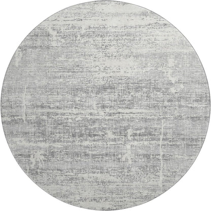 Premium Machine Washable Mayfield AMF747 Silver 8' x 8' Round Rug