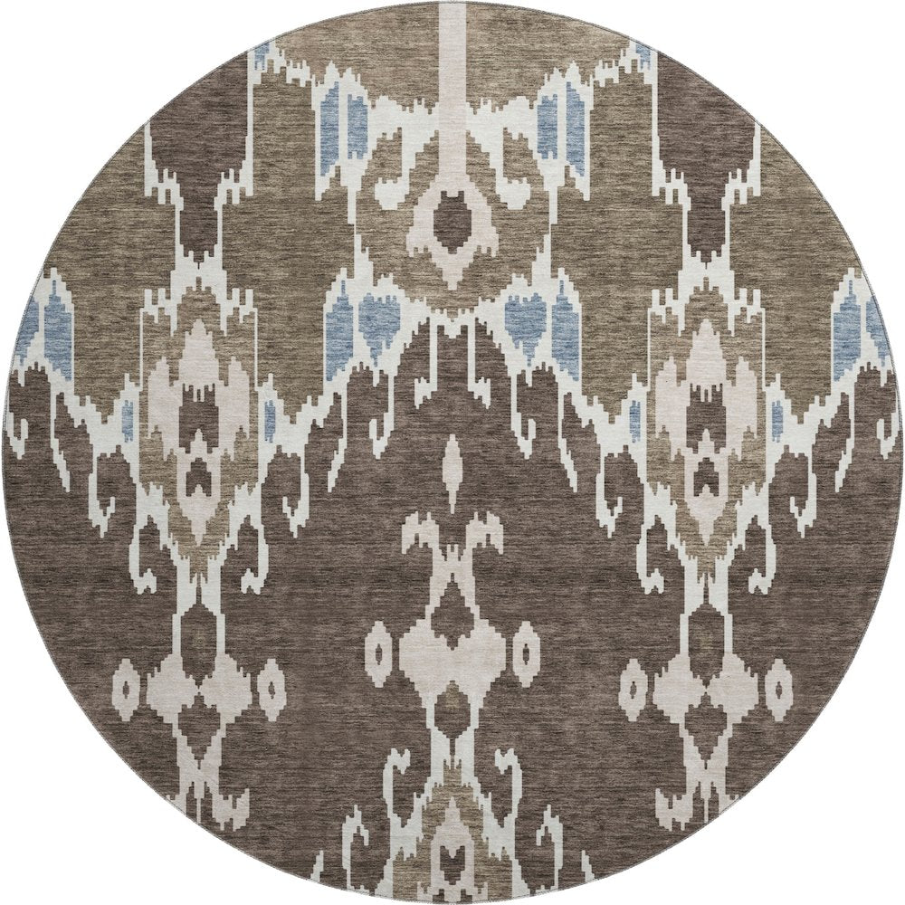 Premium Machine Washable Mayfield AMF748 Fudge 8' x 8' Round Rug