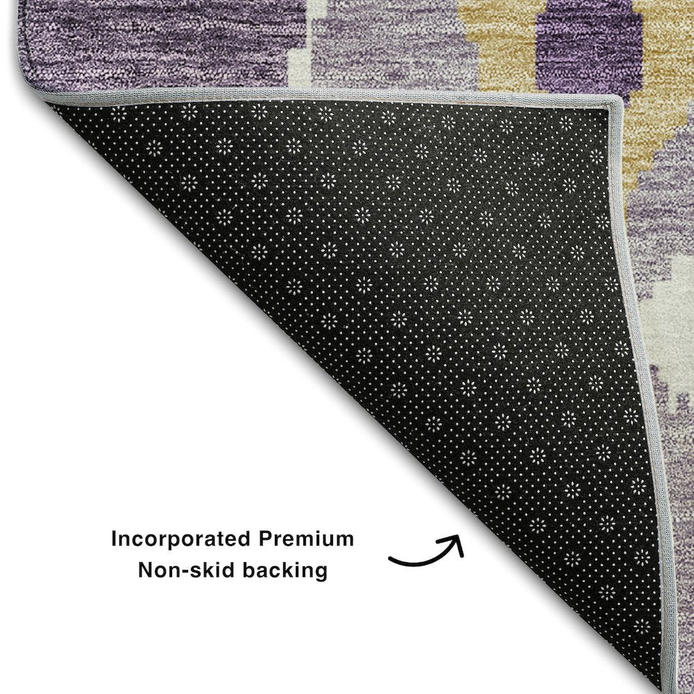 Premium Machine Washable Mayfield AMF748 Purple 1'8" x 2'6" Rug