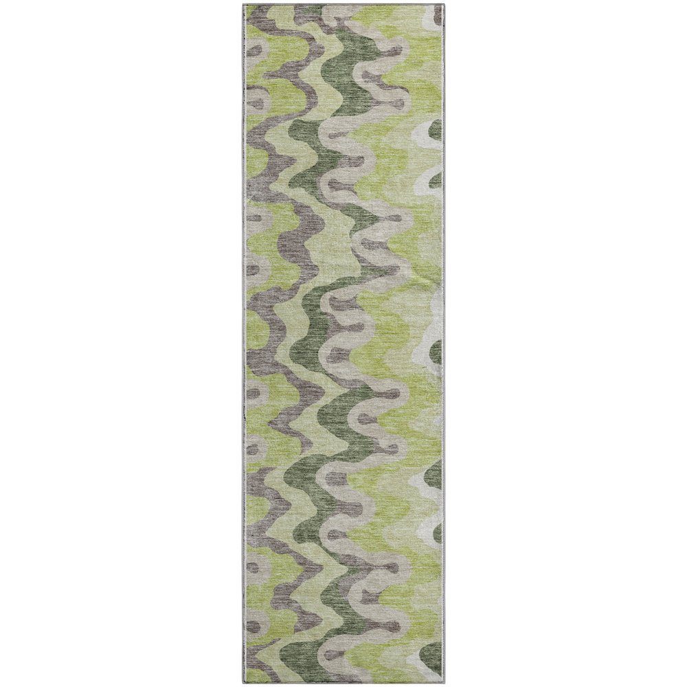 Premium Machine Washable Mayfield AMF750 Aloe 2'3" x 7'6" Runner Rug