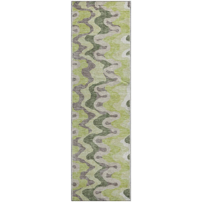 Premium Machine Washable Mayfield AMF750 Aloe 2'3" x 7'6" Runner Rug