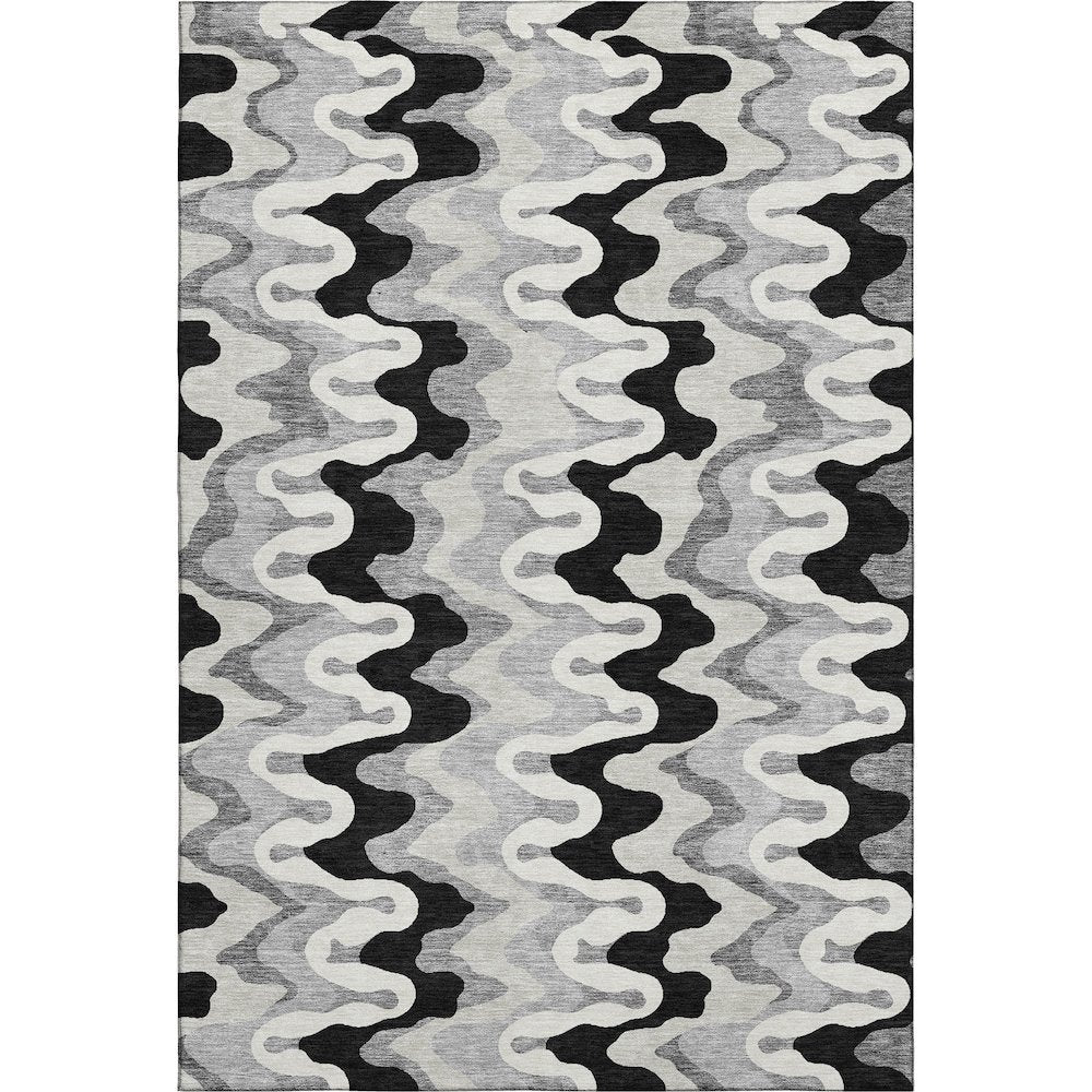 Premium Machine Washable Mayfield AMF750 Black 2'6" x 3'10" Rug