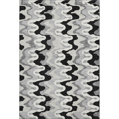 Premium Machine Washable Mayfield AMF750 Black 2'6" x 3'10" Rug
