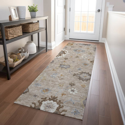 Premium Machine Washable Mayfield AMF753 Taupe 2'3" x 7'6" Runner Rug