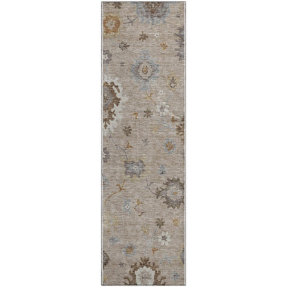 Premium Machine Washable Mayfield AMF753 Taupe 2'3" x 7'6" Runner Rug