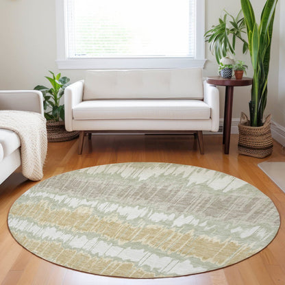 Premium Machine Washable Mayfield AMF755 Aloe 8' x 8' Round Rug