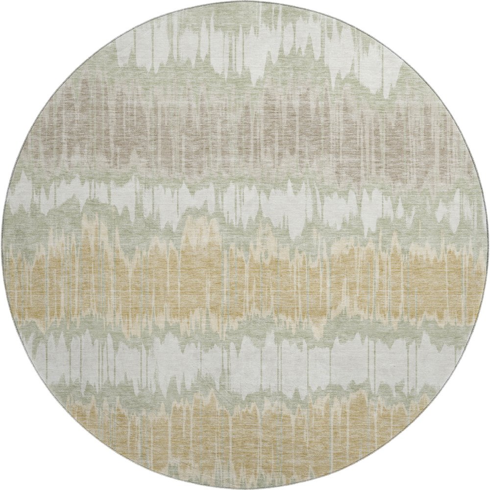 Premium Machine Washable Mayfield AMF755 Aloe 8' x 8' Round Rug