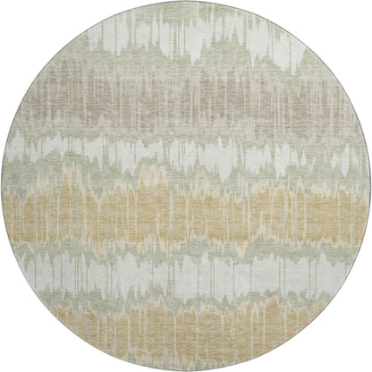 Premium Machine Washable Mayfield AMF755 Aloe 8' x 8' Round Rug